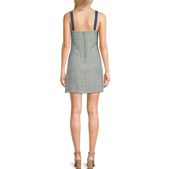 NWT City Vibe Flat Strap Denim and Plaid Short Sheath Dress, size 9 - Picture 3 of 14